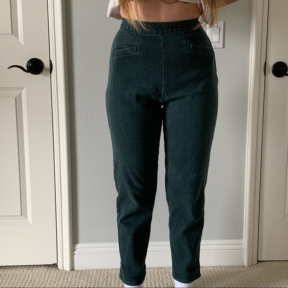 Vintage Dark Teal Denim Trousers